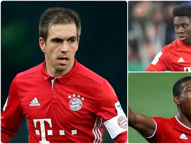 Alphonso Davies menjadi salah satu pemain yang tampil memukau di lini pertahan Bayern Munchen di kompetisi Liga Jerman dan Liga Champions 2019/2020. Selain Davies, Bayern Munchen dikenal memiliki bek tangguh lainnya. Berikut 5 bek terbaik Bayern Munchen. (kolase foto AP)