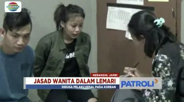 Polres Merangin tangkap sepasang kekasih yang membunuh seorang wanita hingga memasukkannya dalam lemari kamar kos.