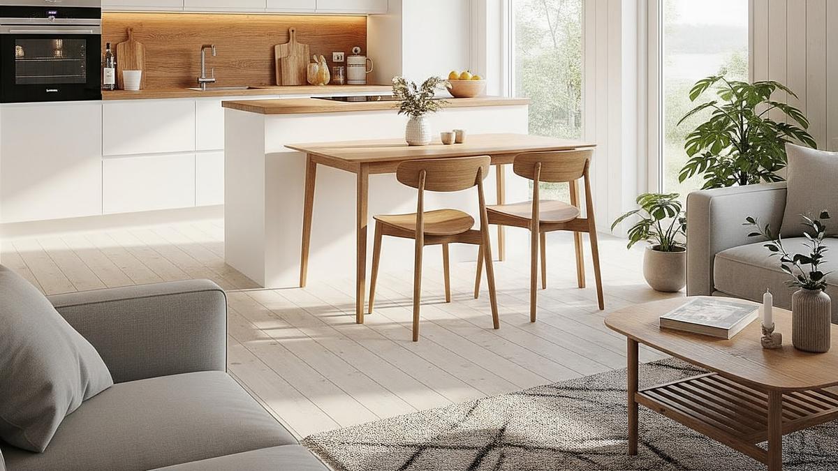7 Desain Rumah Kecil Type 45 Skandinavian 1 Lantai dengan Dapur Terbuka, Modern dan Fungsional