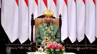 Presiden Joko Widodo atau Jokowi mengenakan baju adat Paksian dari Bangka Belitung saat menghadiri Sidang Tahunan MPR 2022. (Foto: Sekretariat Presiden)