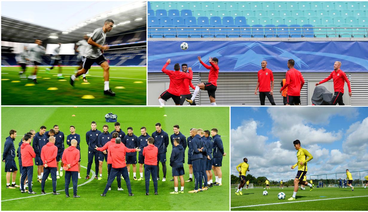 Berikut ini sesi latihan sejumlah klub besar Eropa jelang laga Liga Champions 2017. Diantaranya Tottenham Hotspur, Besiktas dan AS Monaco. (Foto-foto Kolase AP dan AFP) 