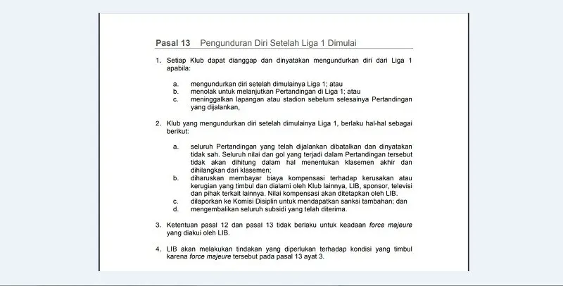 Regulasi Liga 1 2017. (PT LIB)