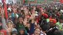 Minggu (30/03/14), puluhan ribu simpatisan PDIP memadati Lapangan Muliorejo Malang (Liputan6.com/Herman Zakharia)
