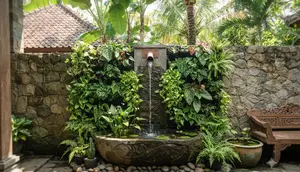 10 Inspirasi Pancuran Air Dinding untuk Halaman yang Adem dan Estetis
