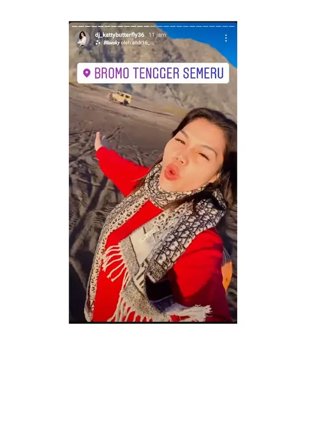 7 Potret DJ Katty Butterfly dan Anak Liburan ke Gunung Bromo, Mengaku Kagum