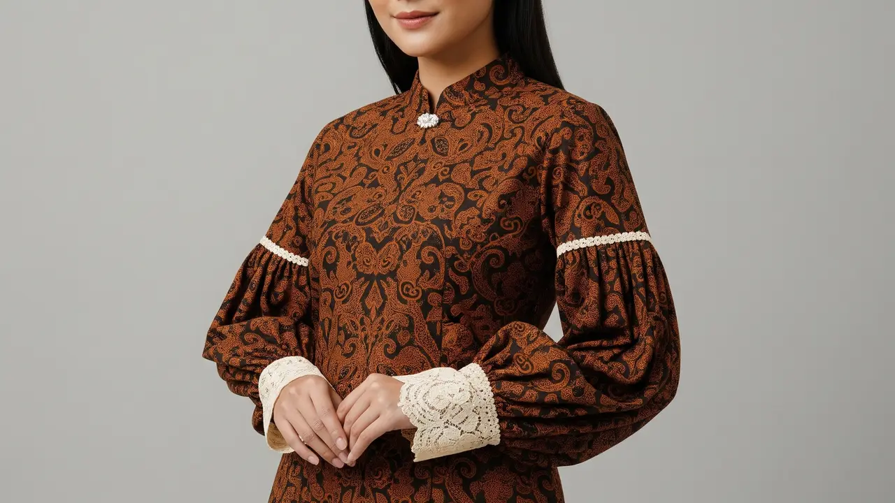 Inspirasi Batik Brokat Modern Lengan Panjang