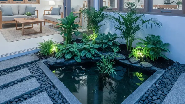 Model Rumah Kecil dengan Taman Mini dalam Rumah