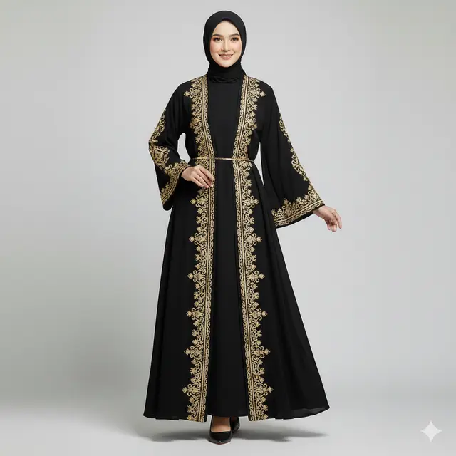 Model Abaya Hitam Mewah di 2026. AI