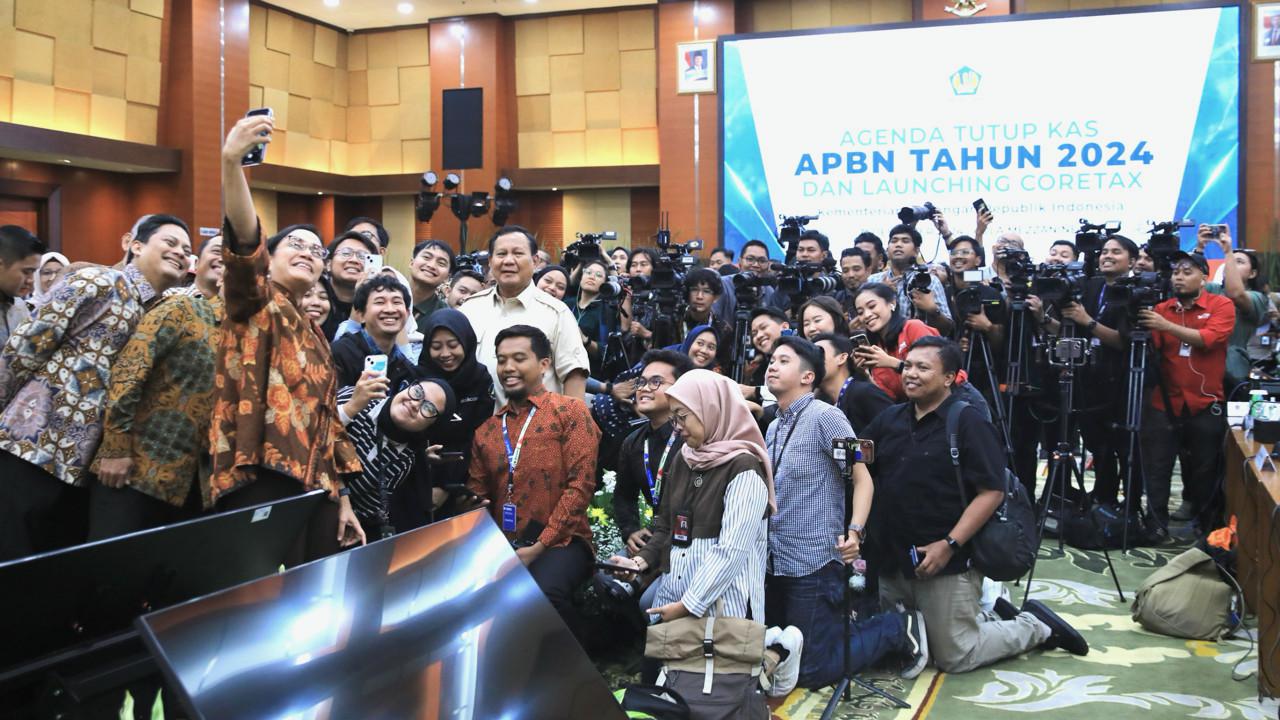 Prabowo Subianto bersama Wartawan.