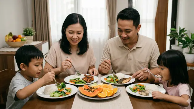 Pola makan anak (Foto: Gemini AI)