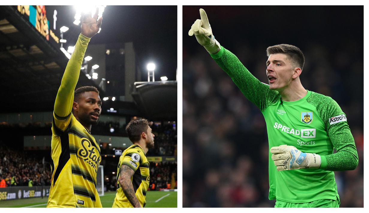 Usai berakhirnya Premier League musim 2021/2022, Burnley, Watford dan Norwich dipastikan terdegradasi dan akan bermain di Championship musim 2022/2023. Para pemain bintang yang tampil oke bersama tiga tim tersebut bisa saja tetap bertahan di Premier League musim depan karena diincar oleh beberapa tim Premier League. Siapa saja? Berikut 5 pemain di antaranya. (Kolase Foto AFP)