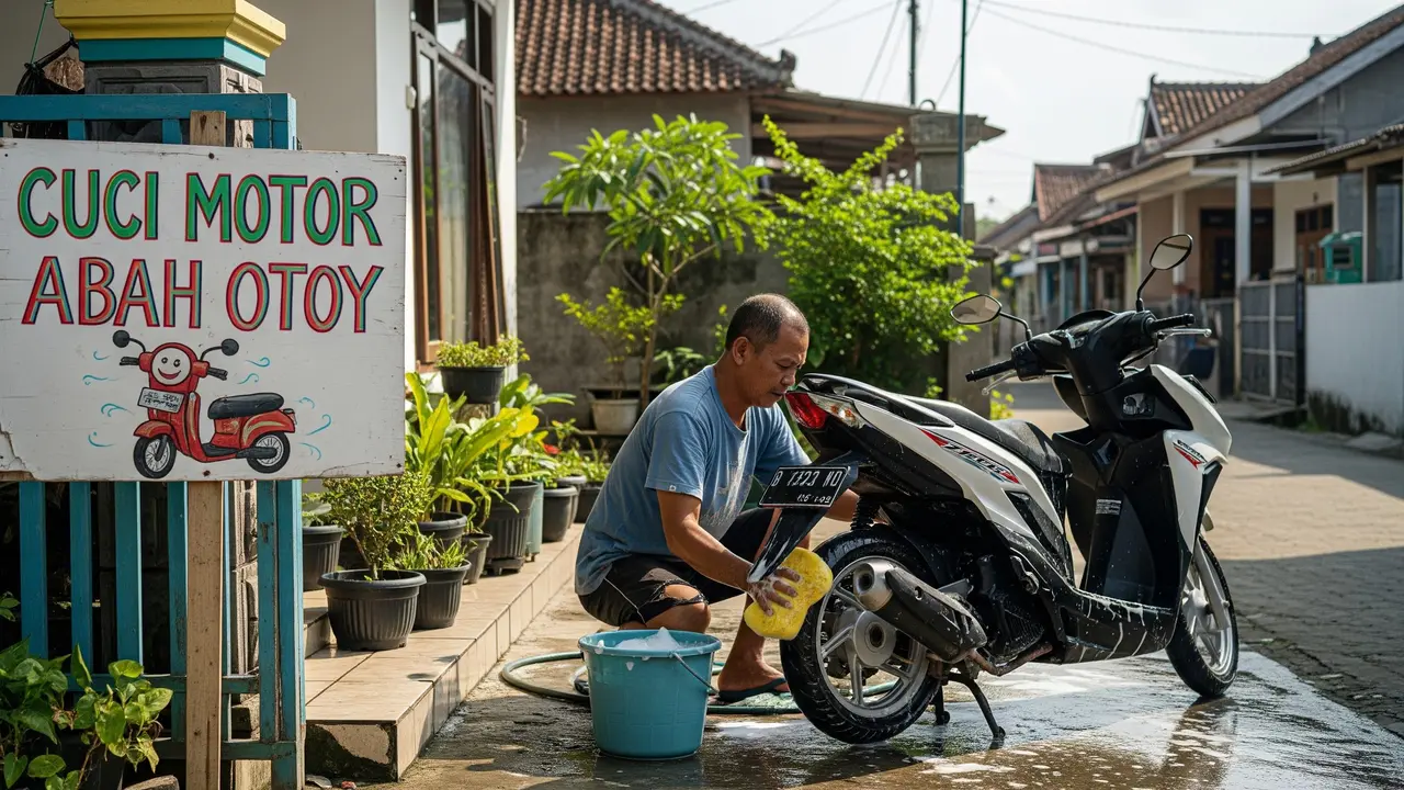 Jasa Cuci Motor Rumahan