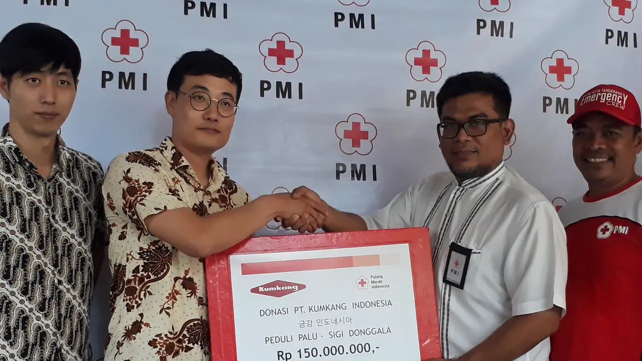 Bos asal Korea Selatan sumbangkan Rp 150 Juta untuk Gempa dan Tsunami Palu, melalui PMI Kota Tangerang
