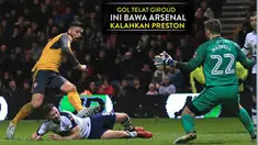 Olivier Giroud jadi penyelamat berkat golnya di menit ke-89 dan membawa Arsenal Kalahkan Preston North End 2-1