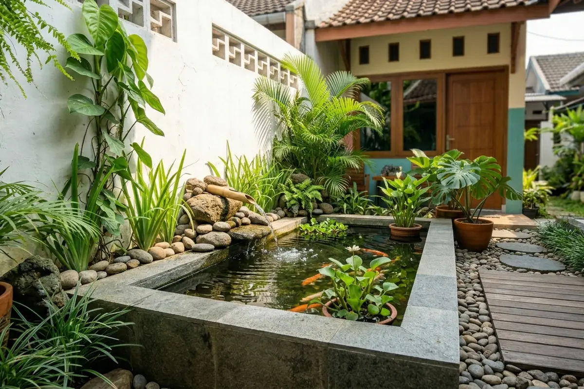 Ide Kolam Ikan Minimalis dengan Suara Gemericik yang Cocok untuk Rumah Kecil