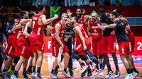 Selebrasi pemain Lebanon usai meraih tiket ke final FIBA Asia Cup 2022 (Dok FIBA Asia)