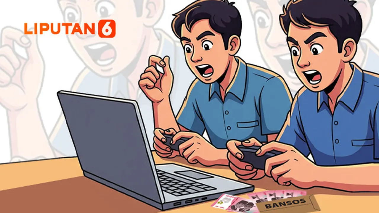 Banner Infografis 571.410 NIK Penerima Bansos Terlibat Judi Online.