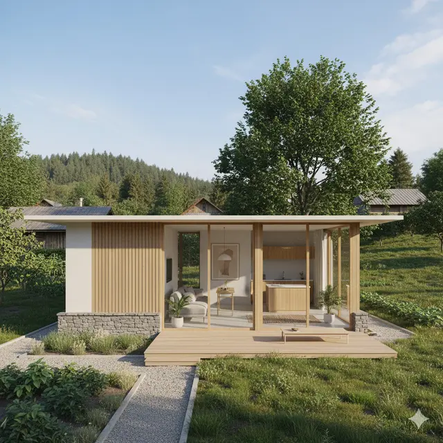 Rumah kecil tapi cantik di desa (Foto: Gemini AI)