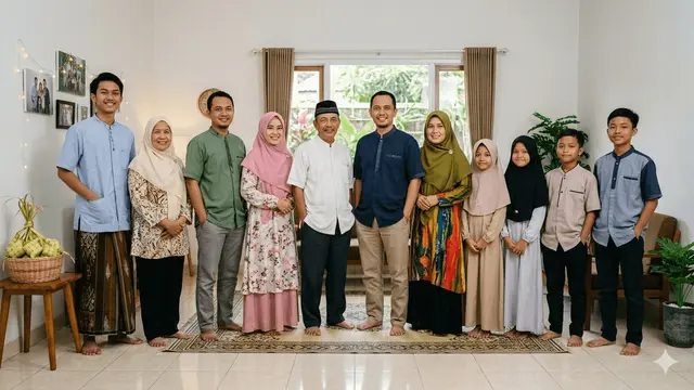 Ide Pose Foto Keluarga Saat Lebaran