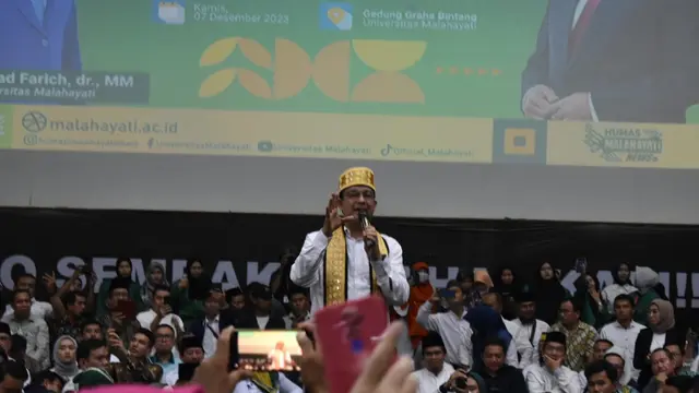 Anies Rasyid Baswedan di Universitas Malahayati, Bandar Lampung. Foto (Liputan6.com/Ardi)