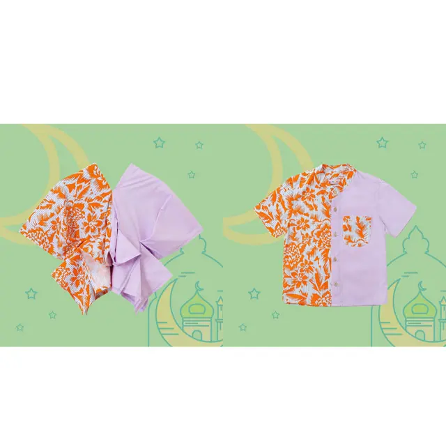 Baju lebaran untuk kembaran bersama keluarga/dok. Kim & Kin