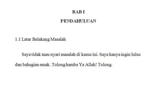 6 Tulisan Kocak di Skripsi Ini Nyeleneh Banget, Sudah Kehabisan Ide