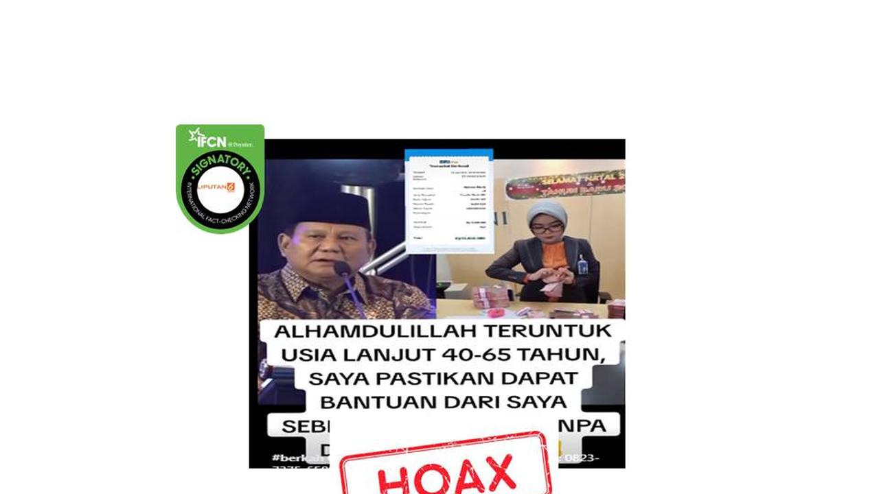 Cek fakta bantuan lansia puluhan juta rupiah