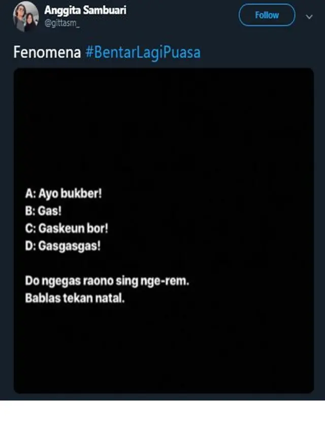 Menjelang Bulan Puasa, Netizen Ramaikan Cuitan Kocak