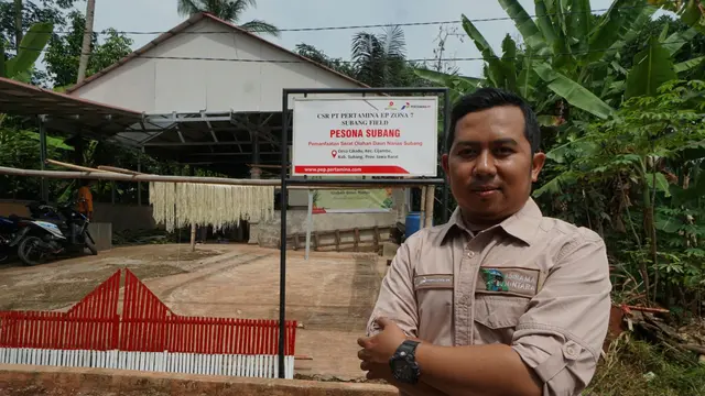 Alan Sahroni, salah satu pegiat sekaligus penerima manfaat di program Pesona Subang
