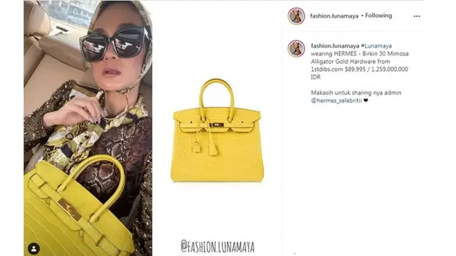 8 Koleksi Tas Mewah Luna Maya Ini Ditaksir Capai Miliaran Rupiah