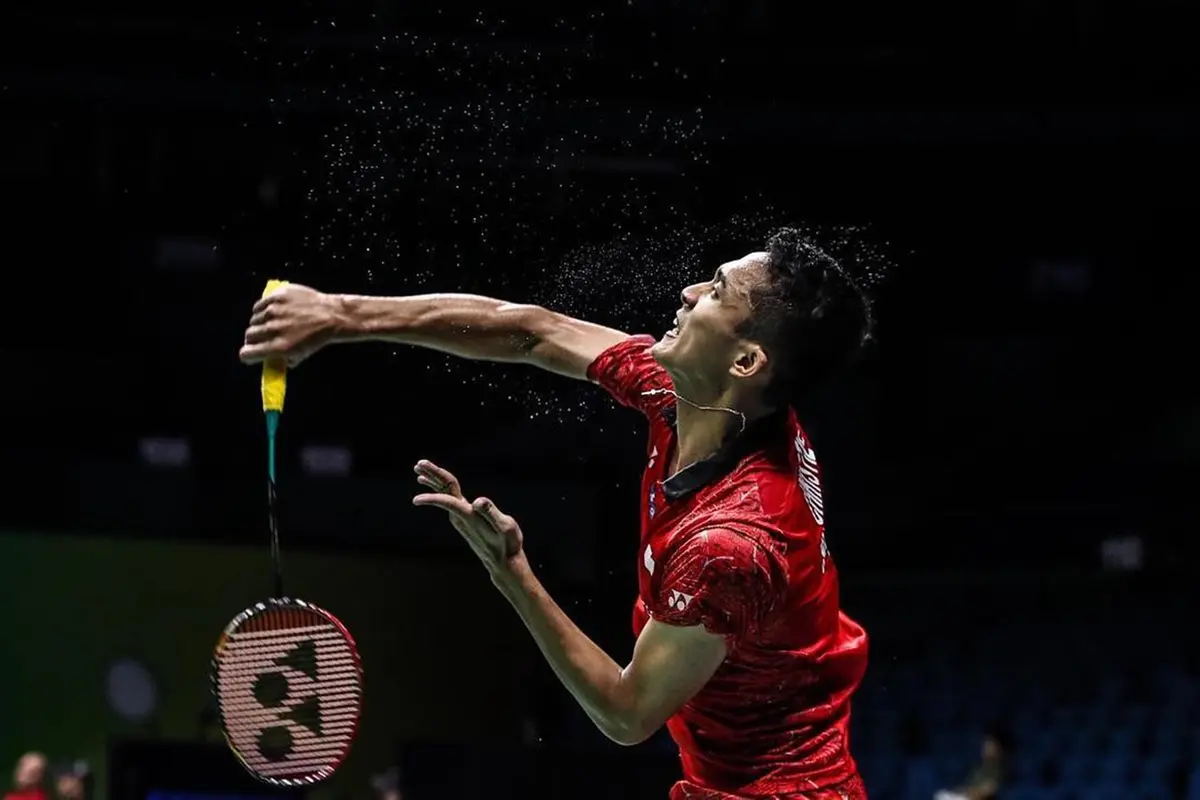 Momen Saat Jonatan Christie Sedang Bertanding Bela Indonesia