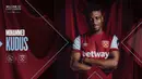 Mohammed Kudus menjadi pemain Ghana terbaru yang berlaga di Premier League Liga Inggris musim 2023/2024. Ia didatangkan dari Ajax Amsterdam dengan nilai transfer 43 juta euro dengan durasi kontrak selama 5 tahun hingga 30 Juni 2028. (whufc.com)