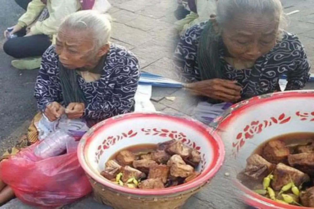 Nenek Renta Jualan Tahu Bacem untuk Menyambung Hidupnya