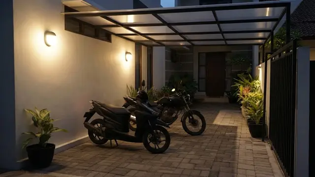 Ide Membuat Area Parkir Motor Tetap Rapi di Rumah Tanpa Garasi
