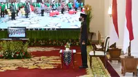 Presiden Jokowi menghadiri pembukaan peresmian Konferensi Besar XXIII Gerakan Pemuda Ansor Tahun 2020 secara virtual, Jumat (18/9/2020). (foto: Muchlis Jr - Biro Pers Sekretariat Presiden)