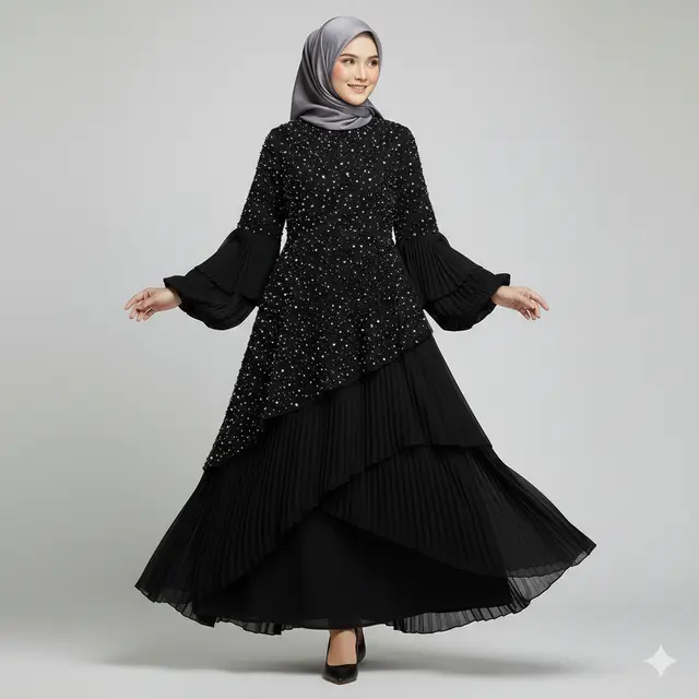 Model Abaya Hitam Mewah di 2026. AI