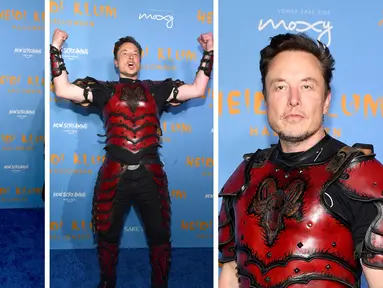 Foto kolase Elon Musk menghadiri Pesta Halloween Tahunan ke-21 Heidi Klum yang dipersembahkan oleh Now Screaming x Prime Video dan Baileys Irish Cream Liqueur di Sake No Hana di Moxy Lower East Side di New York City pada 31 Oktober 2022. (Noam Galai/Getty Images for Heidi Klum/AFP)