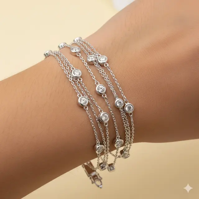 Desain Gelang Emas Putih Wanita Cantik. Gemini