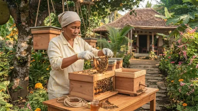 Cara Ternak Lebah Klanceng di Halaman Rumah, Panen Madu Tanpa Sengat