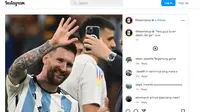 Lewat Instagram resmi FIFA World Cup @fifaworldcup, diposting foto mega bingang Lionel Messi melambaikan tangan. Hal ini menanggapi agenda Timnas Indonesia vs Argentina pada Juni 2023 (dok:&nbsp;@fifaworldcup)