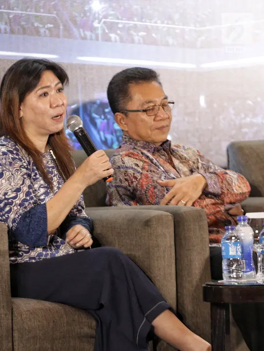 Kepala Bidang Pembinaan dan Prestasi PP PBSI, Susy Susanti memberikan keterangan pers Indonesia Open 2019, Jakarta, Rabu (26/6/2019). Sebanyak 236 pebulutangkis dari 20 negara akan berlaga dalam Blibli Indonesia Open 2019 merebutkan total hadiah senilai USD 1.250.00. (Liputan6.com/Faizal Fanani)