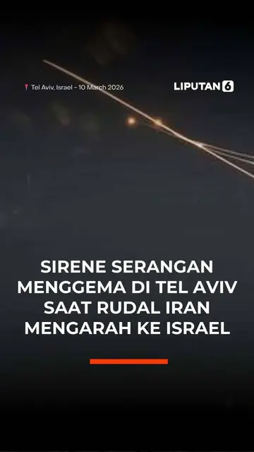 Sirene Serangan Menggema di Tel Aviv Saat Rudal Iran Mengarah ke Israel