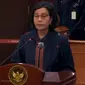 Menteri Keuangan (Menkeu) Sri Mulyani Indrawati menghadiri sidang sengketa Pilpres di Mahkamah Konstitusi (MK) sebagai saksi, Jumat (5/4/2024). (Tira/Liputan6.com)