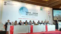 Suasana pembukaan konferensi India-ASEAN ICT Expo 2017 di Ballroom Shangri-La, Jakarta, Rabu (6/12/2017). Liputan6.com/Jeko Iqbal Reza