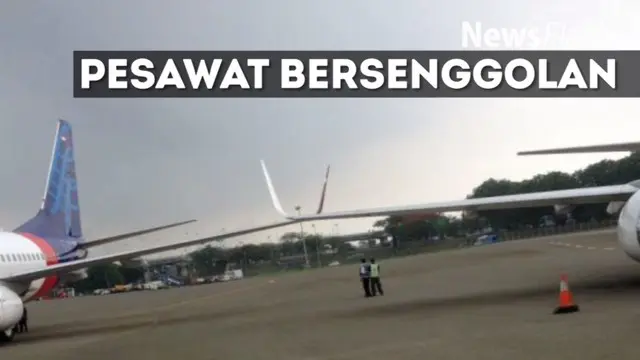 NEWS FLASH: Pesawat Sriwijaya Air Bersenggolan di Apron Bandara Soetta