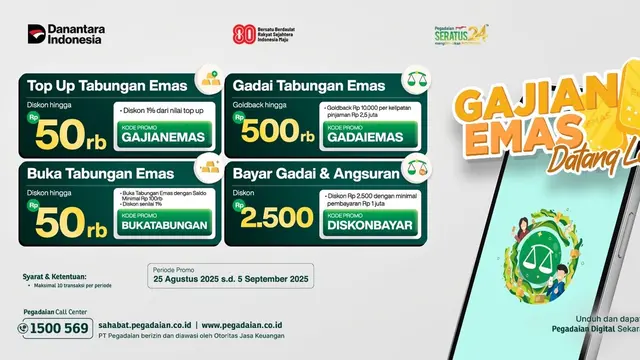 Promo Gajian Emas Pegadaian: Diskon dan Goldback untuk Transaksi di Aplikasi Digital