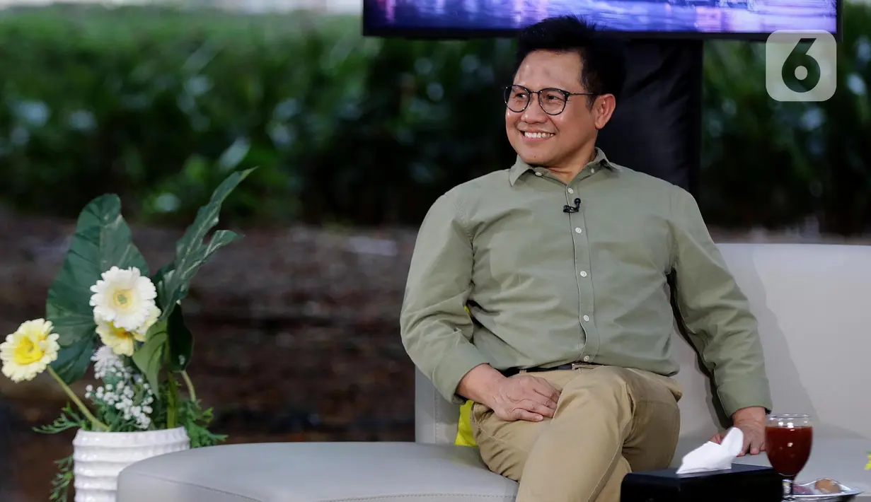 Penampilan bakal calon Wakil Presiden Muhaimin Iskandar. (Liputan6.com/Helmi Fithriansyah)