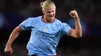 Pemain Manchester City Erling Haaland melakukan selebrasi usai mencetak gol ke gawang Sevilla pada pertandingan sepak bola grup G Liga Champions di Seville, Spanyol, 6 September 2022. Manchester City menang 4-0. (AP Photo/Jose Breton)