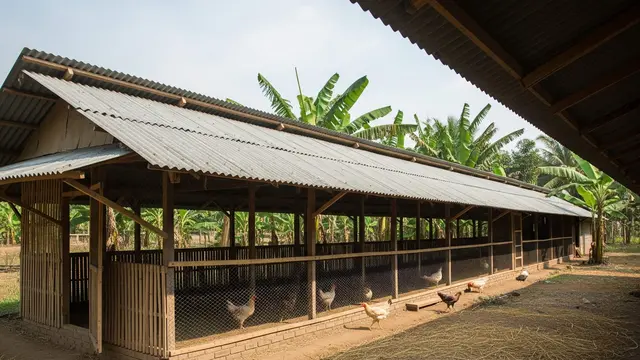 desain kandang ayam teduh cocok untuk iklim panas di desa