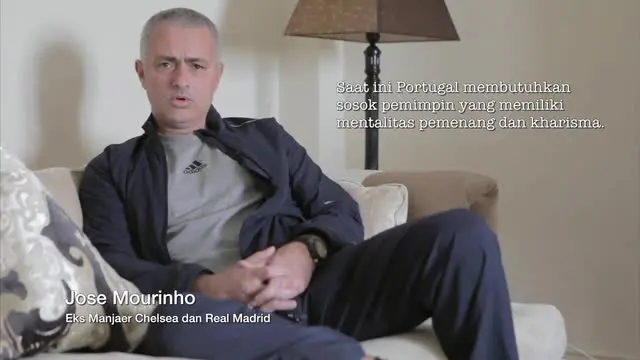 Video wawancara Jose Mourinho eks manajer Chelsea dan Real Madrid yang secara resmi memberi dukungan politik pada Marcelo Rebelo de Sousa calon Presiden Portugal.